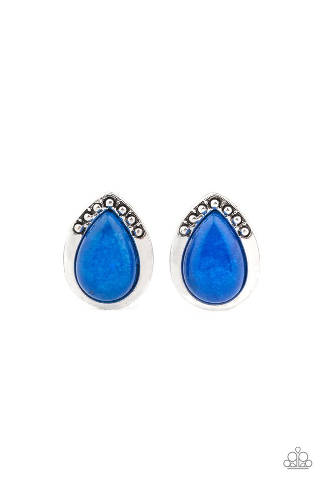 Stone Spectacular - Blue - Paparazzi Earring Image