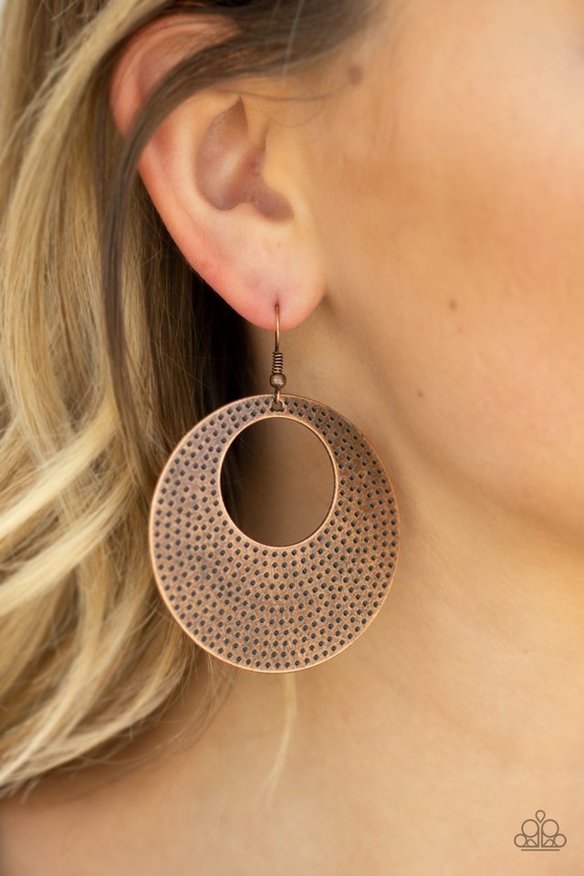 Dotted Delicacy - Copper - Paparazzi Earring Image