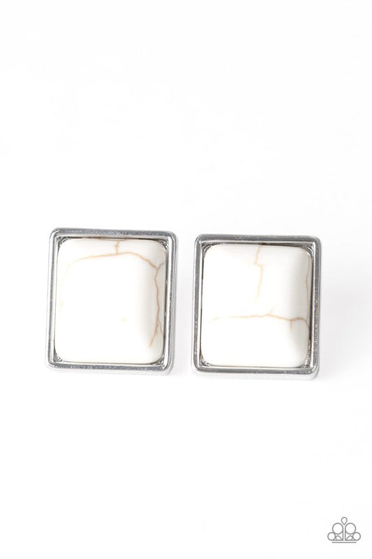 Eco Elegance - White - Paparazzi Earring Image