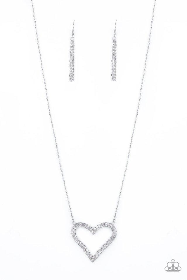 Paparazzi Necklace ~ Pull Some HEART-strings - White