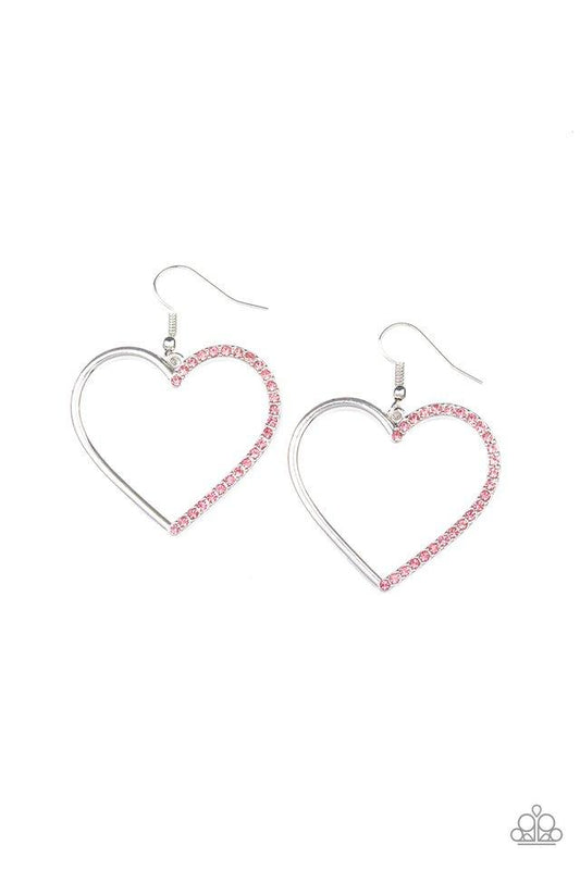 Paparazzi Earring ~ First Date Dazzle - Pink