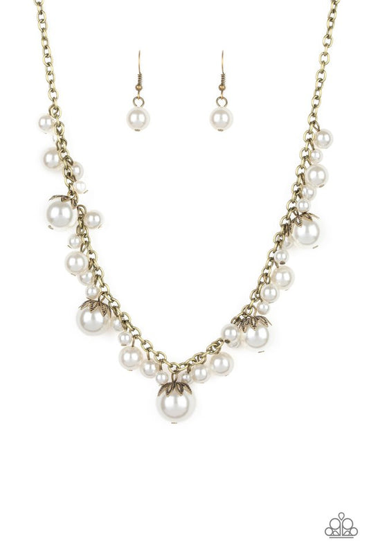 Uptown Pearls - Brass - Paparazzi Necklace Image