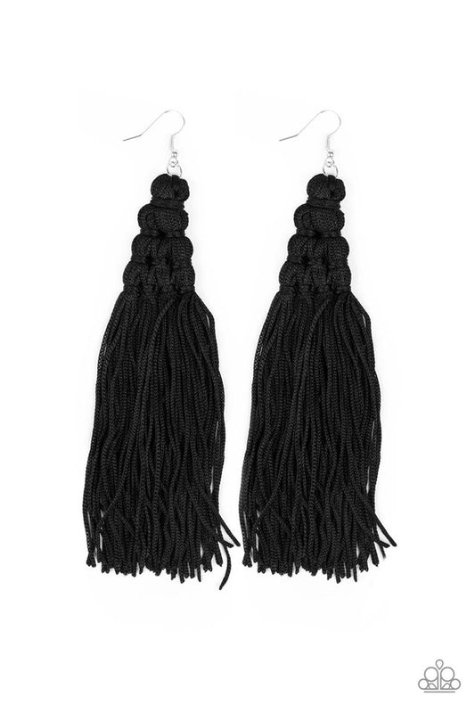 Magic Carpet Ride - Black - Paparazzi Earring Image