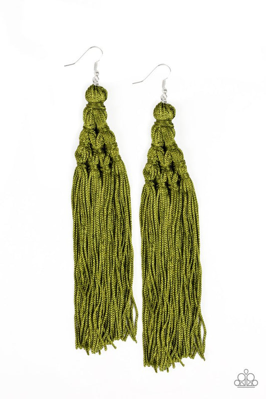 Magic Carpet Ride - Green - Paparazzi Earring Image
