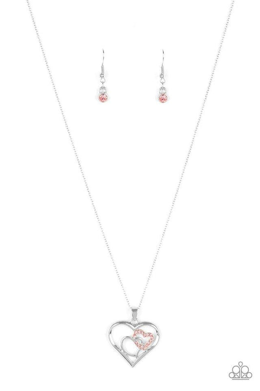 Paparazzi Necklace ~ Cupid Charm - Pink