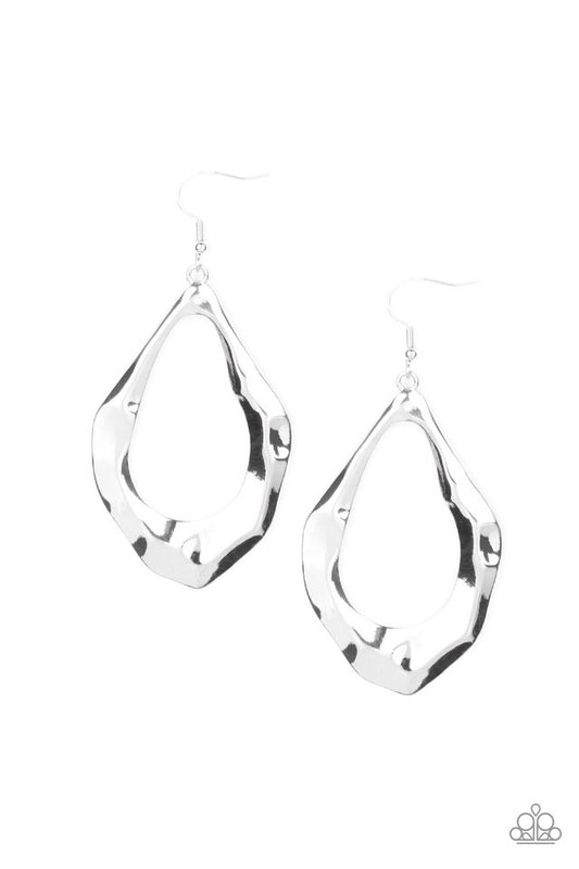 Industrial Imperfection - Silver - Paparazzi Earring Image