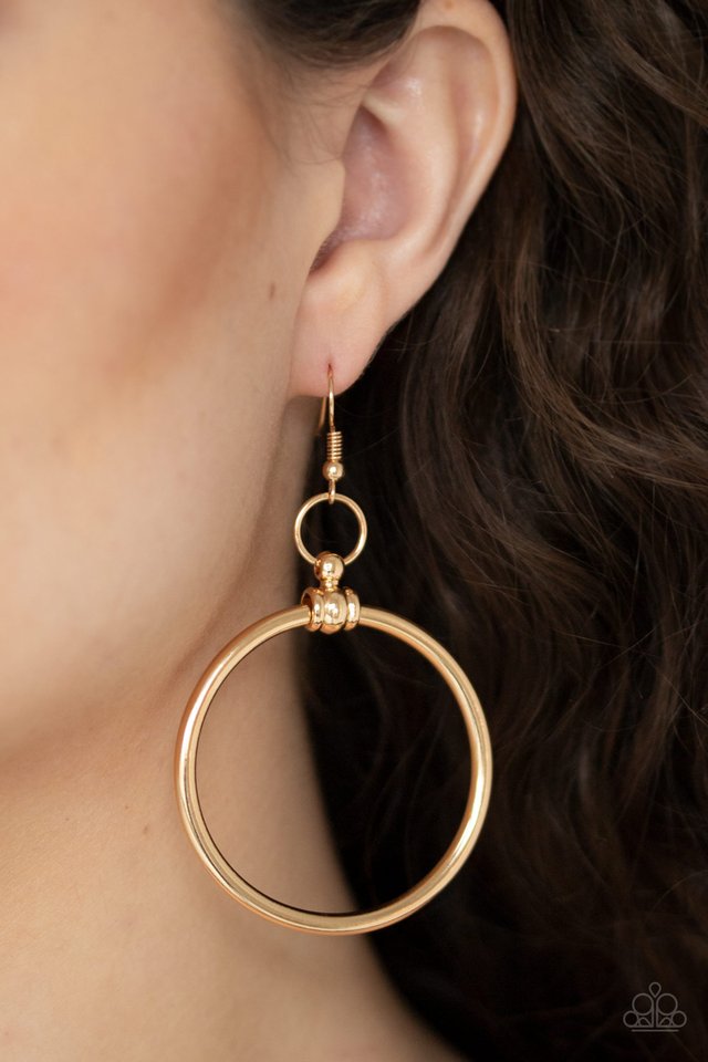 Total Focus - Gold - Paparazzi Earring Image