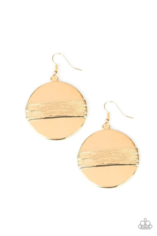 Ultra Uptown - Gold - Paparazzi Earring Image