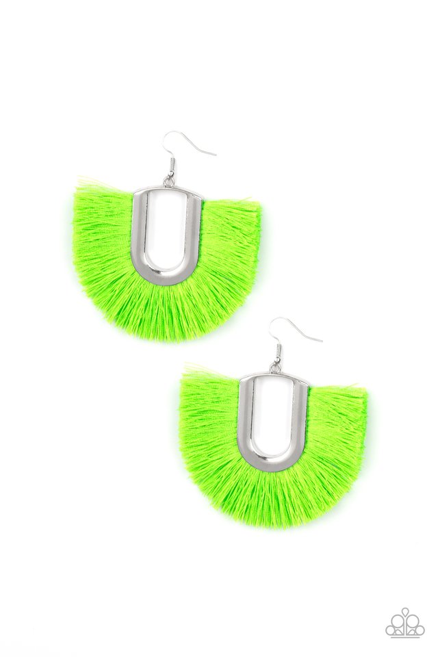 Tassel Tropicana - Green - Paparazzi Earring Image