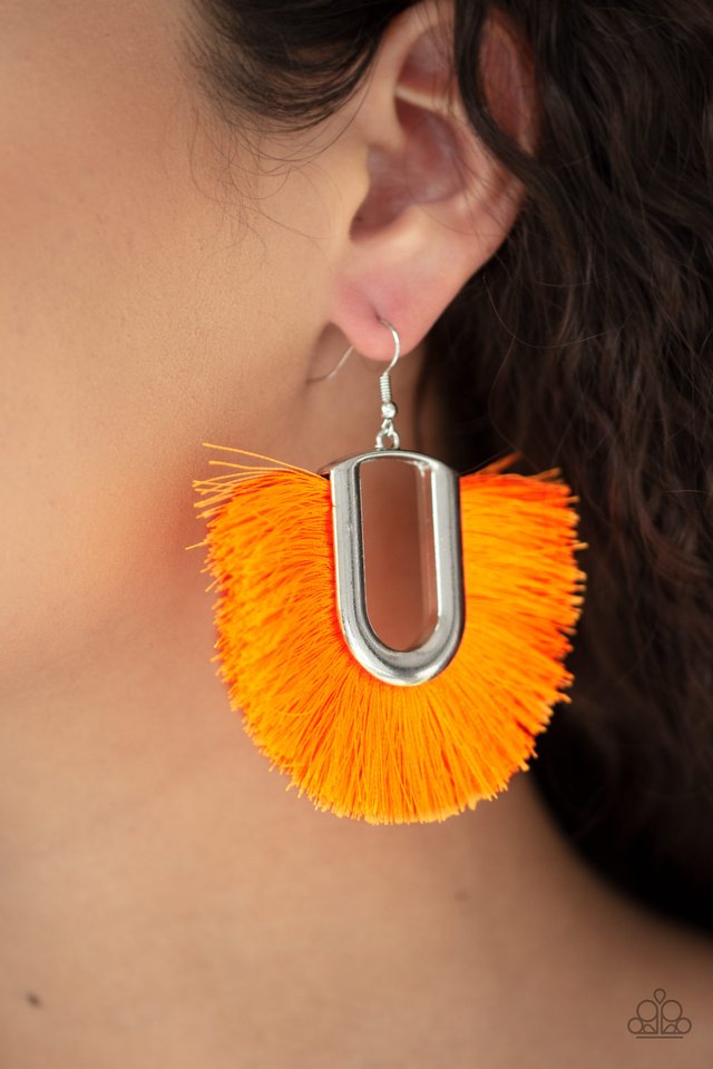 Tassel Tropicana - Orange - Paparazzi Earring Image