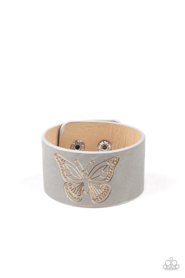 Flirty Flutter - Silver - Paparazzi Bracelet Image