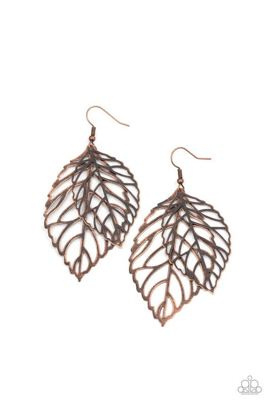 Take It or LEAF It - Copper - Paparazzi Earring Image