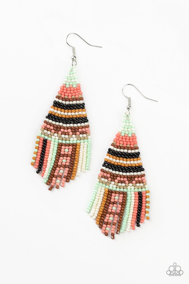 Beaded Bohemian - Green - Paparazzi Earring Image