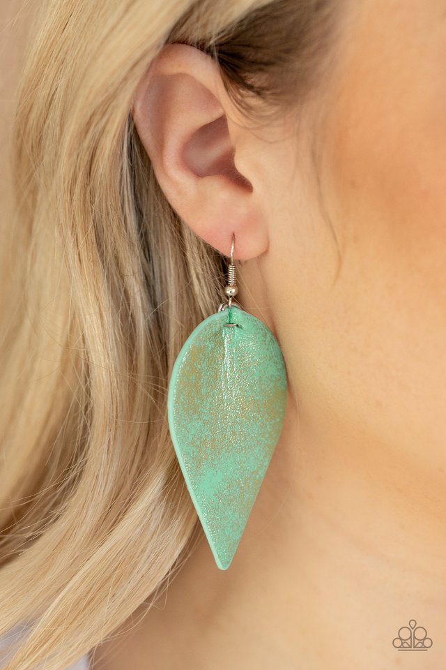 Enchanted Shimmer - Green - Paparazzi Earring Image