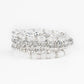 Crystal Collage - White - Paparazzi Bracelet Image