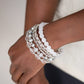 Crystal Collage - White - Paparazzi Bracelet Image