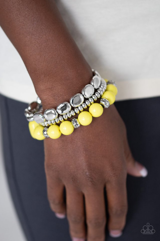 Prismatic Pop - Yellow - Paparazzi Bracelet Image