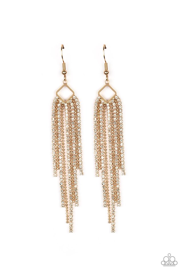 Singing in the REIGN - Gold - Paparazzi Earring Image