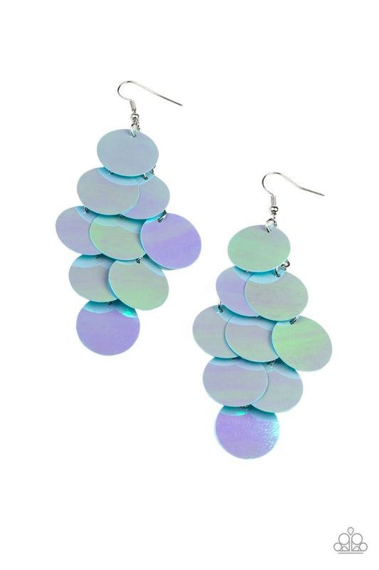Mermaid Shimmer - Blue - Paparazzi Earring Image