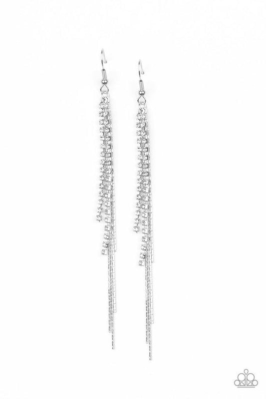 Paparazzi Earring ~ REIGN Check - White