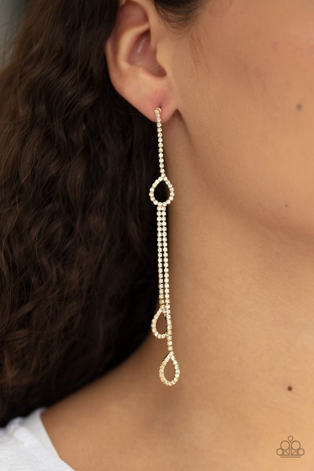 Chance of REIGN - Gold - Paparazzi Earring Image