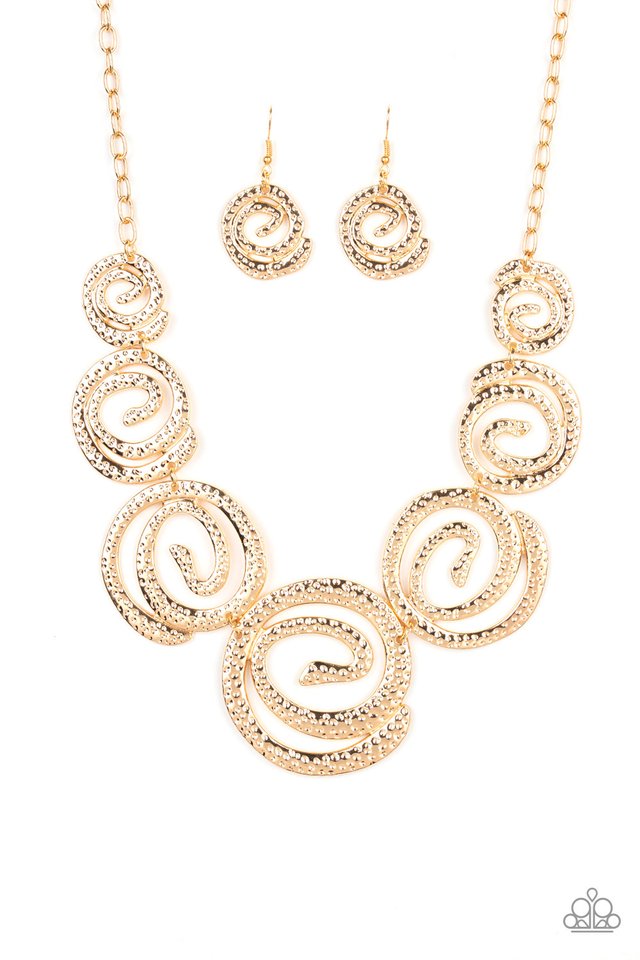 Statement Swirl - Gold - Paparazzi Necklace Image