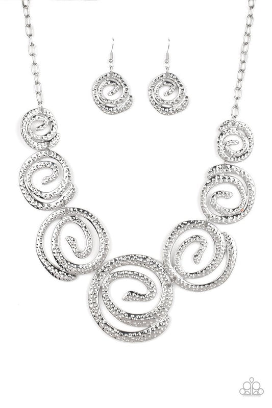 Statement Swirl - Silver - Paparazzi Necklace Image