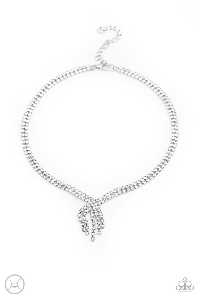 Ante Up - White - Paparazzi Necklace Image