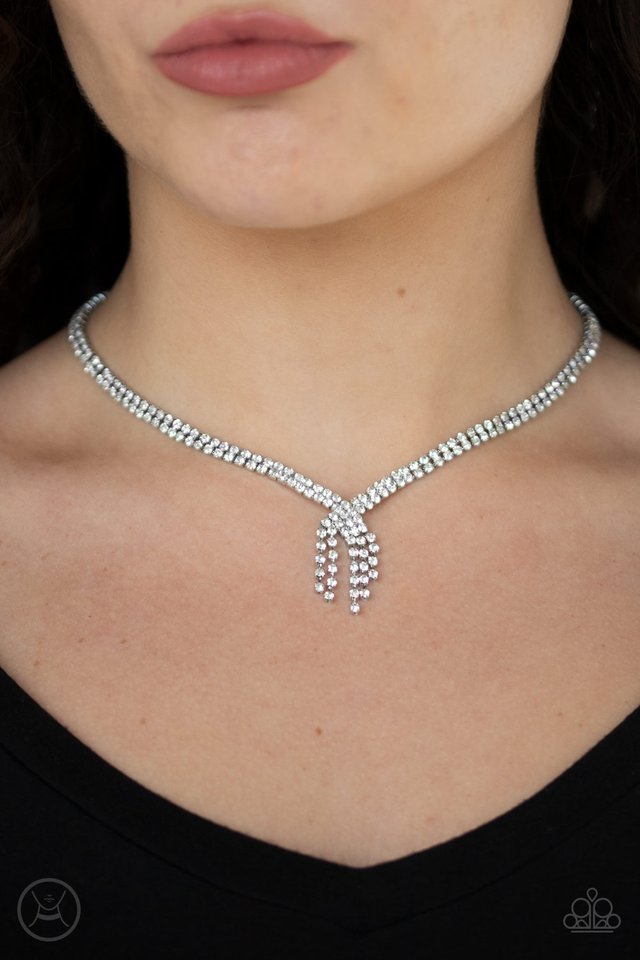 Ante Up - White - Paparazzi Necklace Image