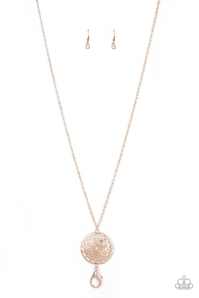 Marvelous in Mandalas - Rose Gold - Paparazzi Necklace Image