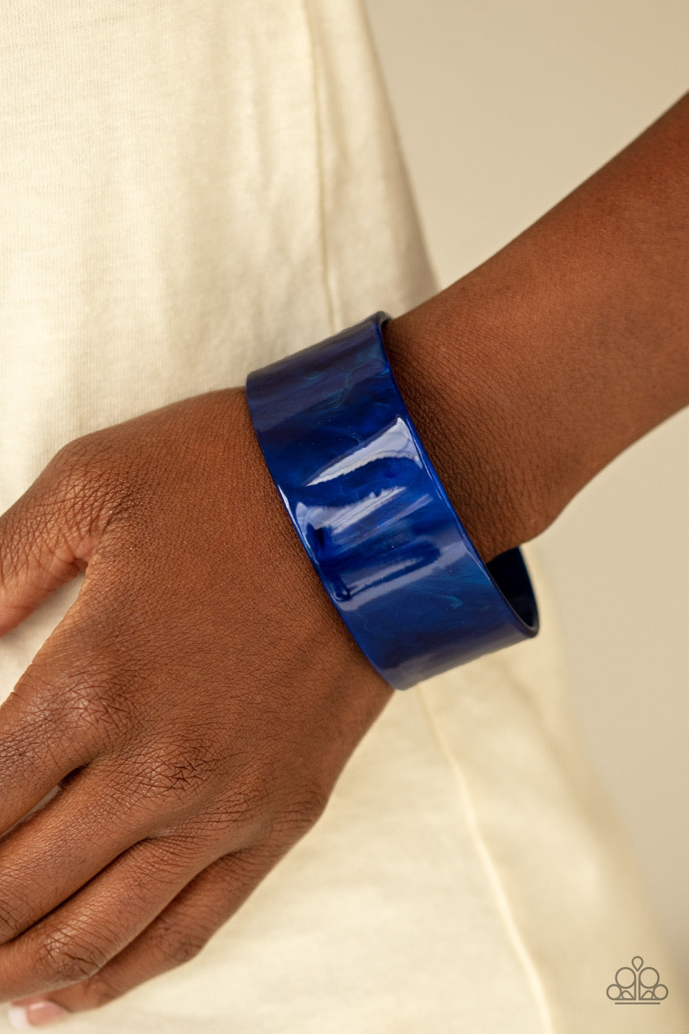 Paparazzi Bracelet ~ Glaze Over - Blue