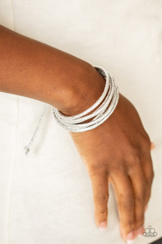Paparazzi Bracelet ~ Glitter-tastic! - Silver