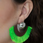 Fan The FLAMBOYANCE - Green - Paparazzi Earring Image