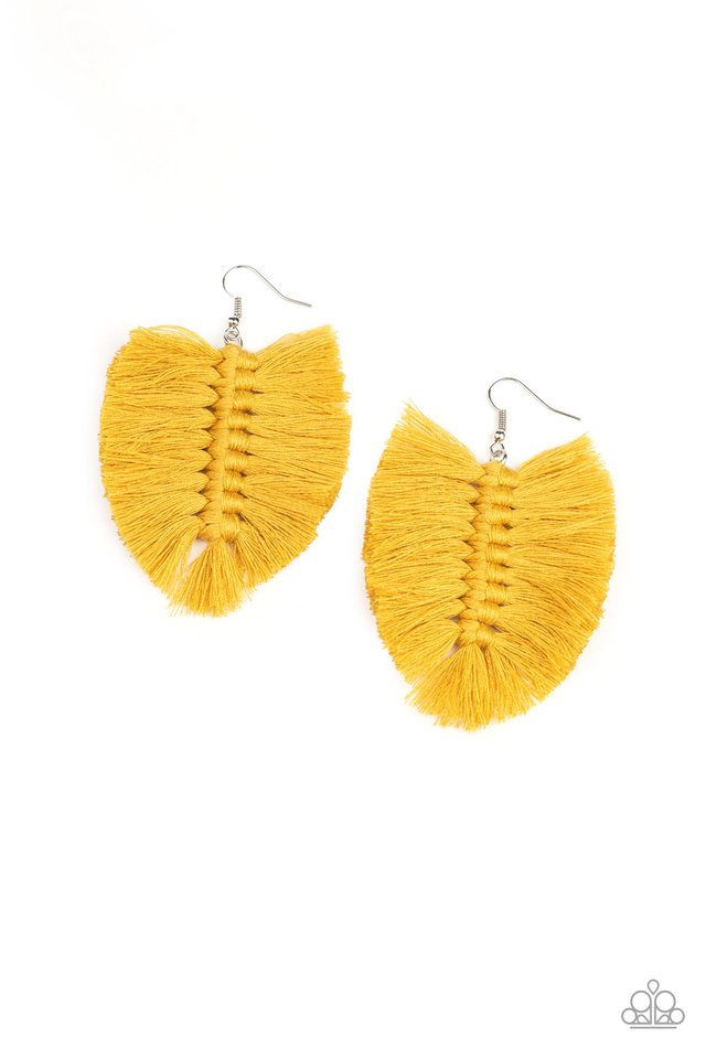 Knotted Native - Yellow - Paparazzi Earring Image