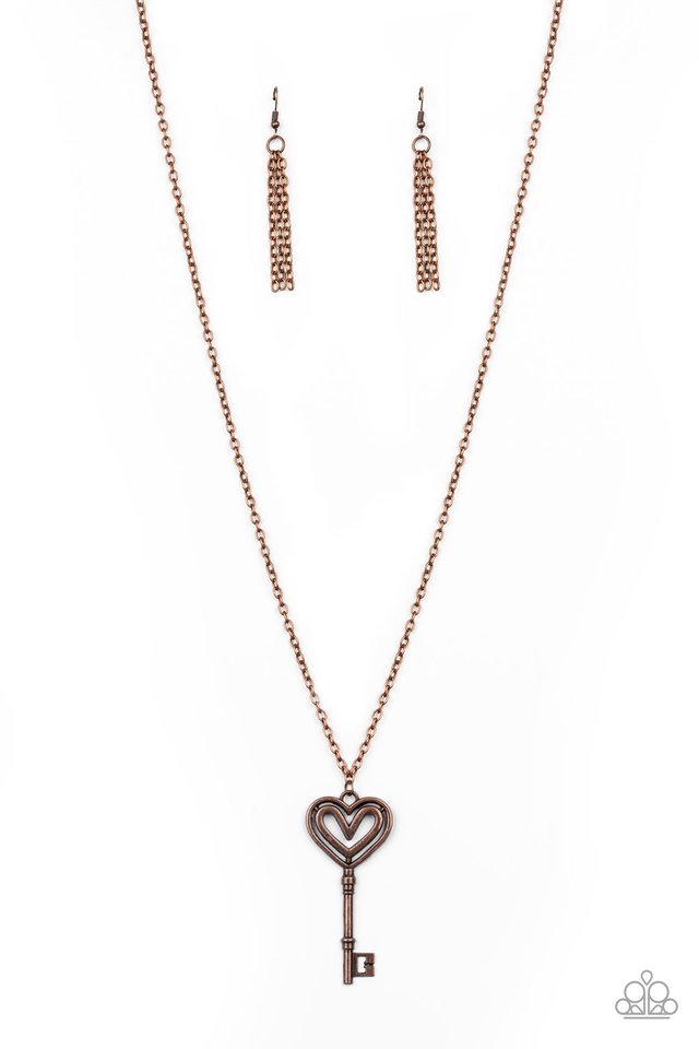 Unlock My Heart - Copper - Paparazzi Necklace Image