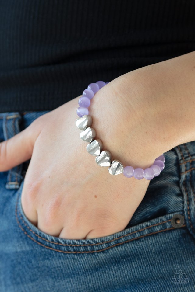Heart-Melting Glow - Purple - Paparazzi Bracelet Image