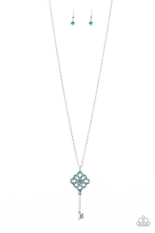 Unlocked - Blue - Paparazzi Necklace Image