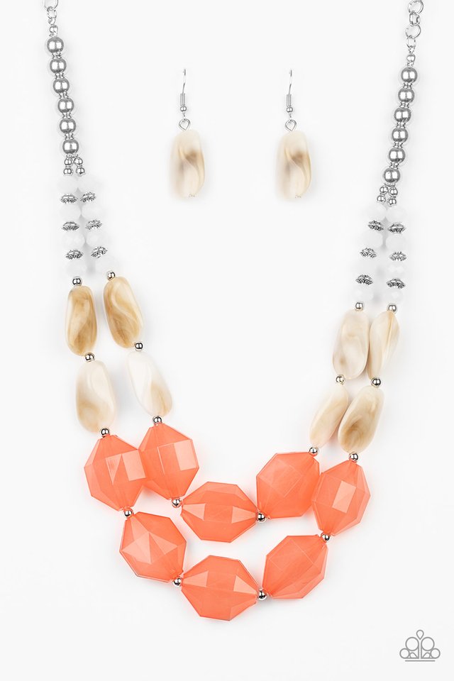 Seacoast Sunset - Orange - Paparazzi Necklace Image