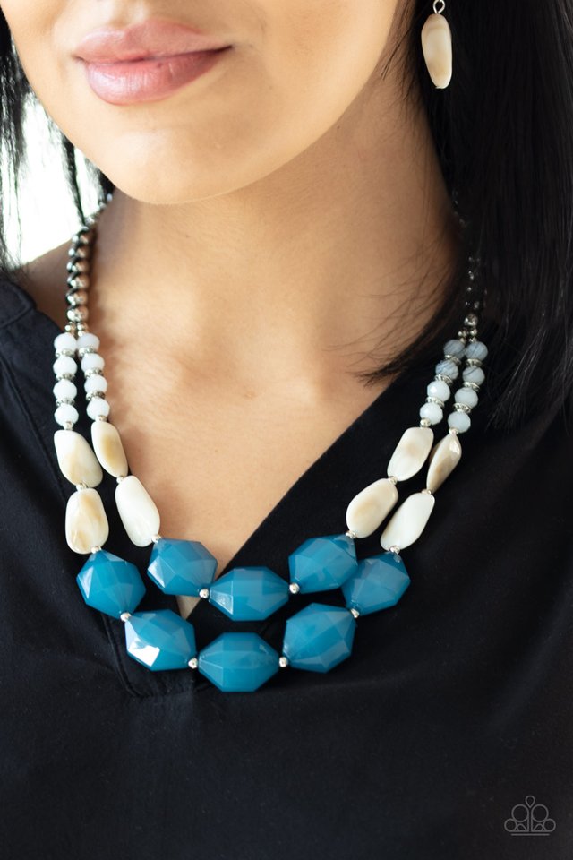 Seacoast Sunset - Blue - Paparazzi Necklace Image