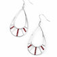 Line Crossing Sparkle - Red - Paparazzi Earring Image