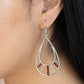 Line Crossing Sparkle - Red - Paparazzi Earring Image