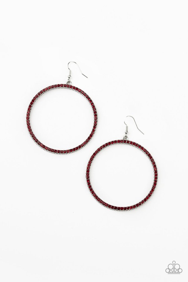 Just Add Sparkle - Red - Paparazzi Earring Image