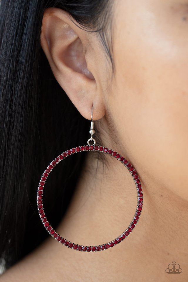 Just Add Sparkle - Red - Paparazzi Earring Image