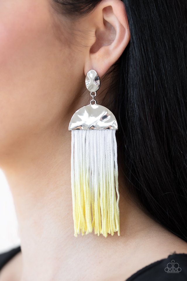 Rope Them In - Yellow - Paparazzi Earring Image