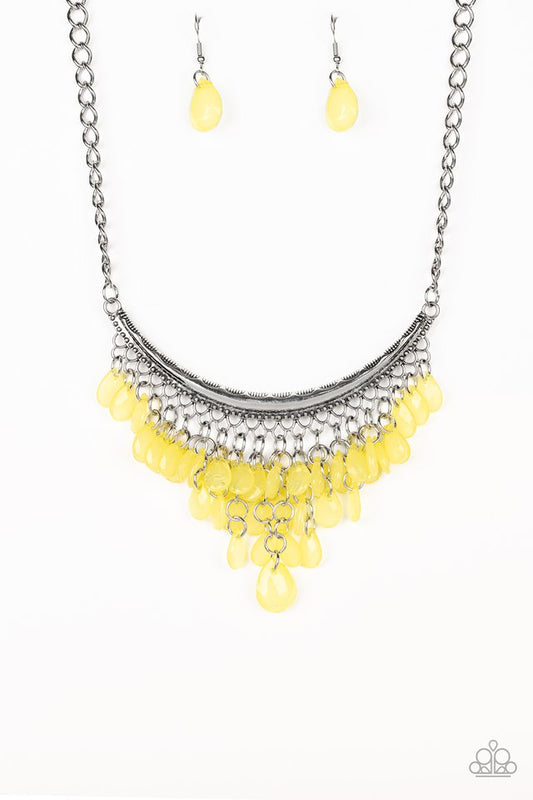 Rio Rainfall - Yellow - Paparazzi Necklace Image