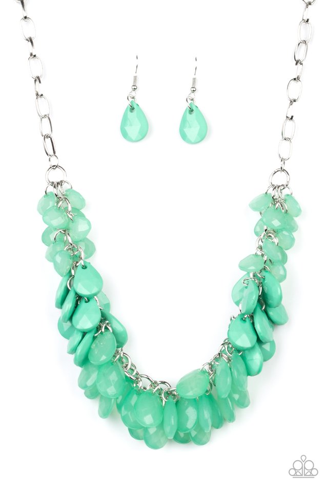 Colorfully Clustered - Green - Paparazzi Necklace Image