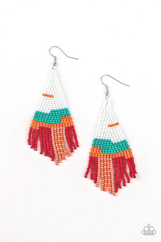 Summer Heat - White - Paparazzi Earring Image