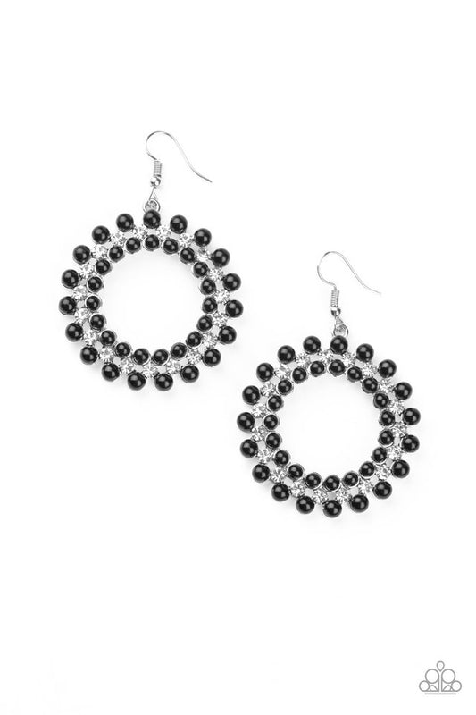 Pearly Poise - Black - Paparazzi Earring Image