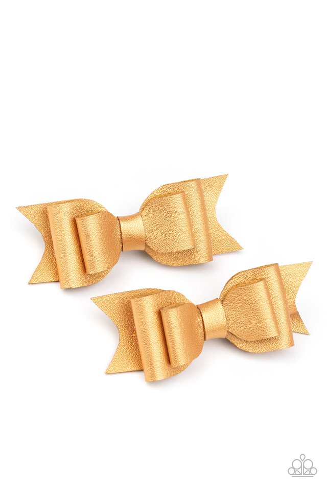 Totally BOWS My Mind! - Gold - Paparazzi Hair Accessories Image