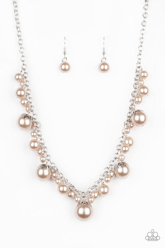 Uptown Pearls - Brown - Paparazzi Necklace Image